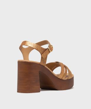 Sandales à talon et semelle plateforme en cuir femme vue4 - TANEO - GEMO