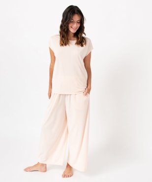 Pantalon de pyjama femme coupe large vue5 - GEMO 4G FEMME - GEMO