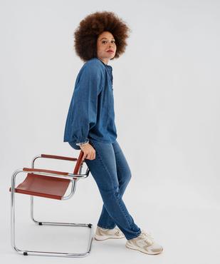 Blouse en coton aspect denim femme grande taille vue1 - GEMO 4G GT - GEMO