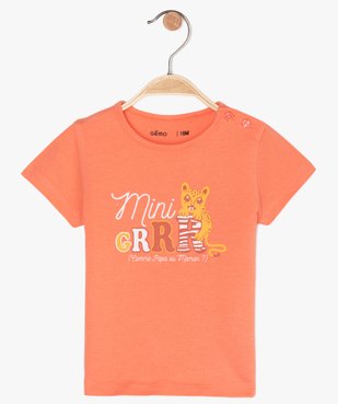 Tee-shirt bébé fille à manches courtes imprimé vue1 - GEMO(BEBE DEBT) - GEMO