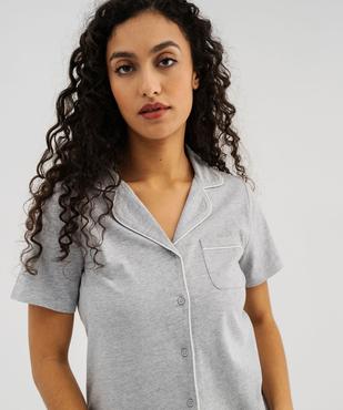 Pyjashort en coton femme vue2 - GEMO 4G FEMME - GEMO