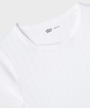 Tee-shirt manches courtes en jersey de coton ajouré fille vue2 - GEMO 4G FILLE - GEMO