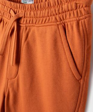 Bermuda uni en maille French Terry avec ceinture ajustable garçon vue2 - GEMO 4G GARCON - GEMO