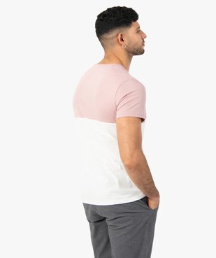 Tee-shirt homme à manches courtes bicolore vue3 - GEMO (HOMME) - GEMO