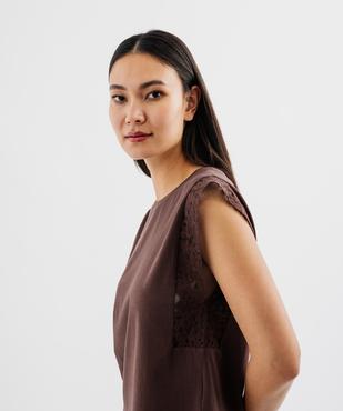 Tee-shirt sans manches avec emmanchures en dentelle femme vue1 - GEMO(FEMME PAP) - GEMO