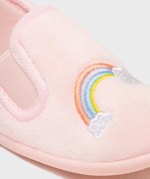 Chaussons pantoufles en velours moelleux imprimé arc-en-ciel fille vue6 - GEMO (ENFANT) - GEMO