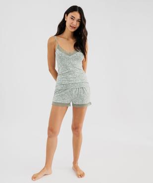 Haut de pyjama à fines bretelles et dentelle femme vue4 - GEMO 4G FEMME - GEMO