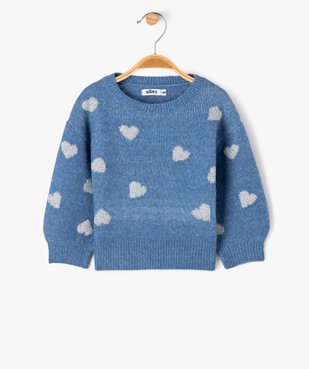 Pull à motifs coeurs pailletés bébé fille vue1 - GEMO(BEBE DEBT) - GEMO