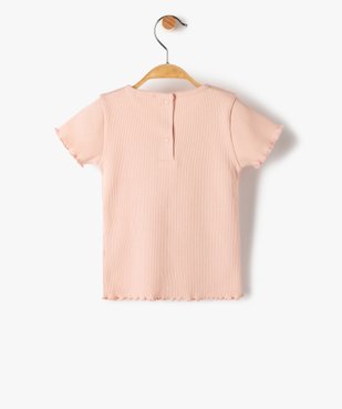 Tee-shirt bébé fille en maille côtelée vue4 - GEMO 4G BEBE - GEMO