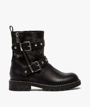 Boots fille unis à bride fantaisie et semelle crantée vue1 - GEMO (ENFANT) - GEMO
