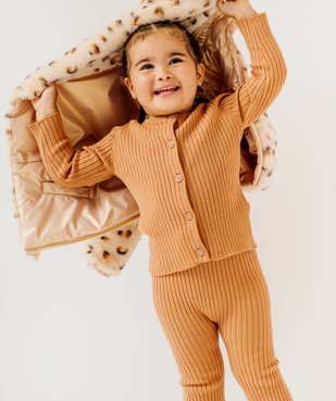 Gilet boutonné en maille côtelée bébé fille vue5 - GEMO(BEBE DEBT) - GEMO