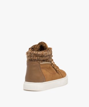 Baskets fille mid-cut fourrées à col en maille vue4 - GEMO (ENFANT) - GEMO