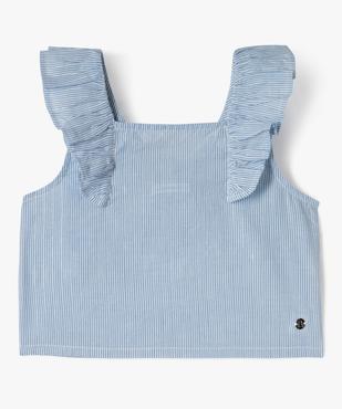 Blouse à volants à rayures pailletées fille - LuluCastagnette vue4 - LULU CASTAGNETTE GEMO FOR GOOD - GEMO
