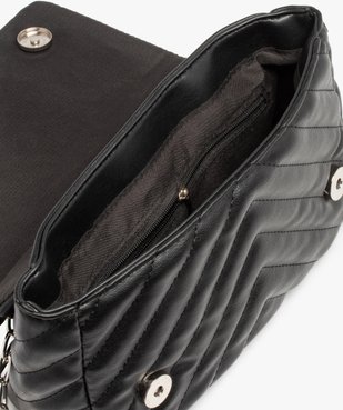 Sac femme matelassé forme besace avec bandoulière chaine vue3 - GEMO (ACCESS) - GEMO
