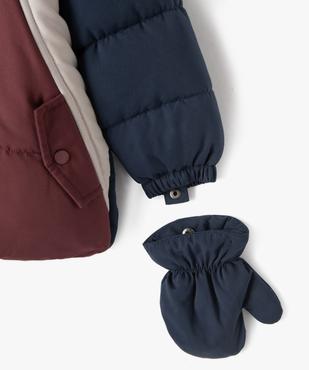 Doudoune à capuche avec moufles bébé garçon vue3 - GEMO 4G BEBE - GEMO