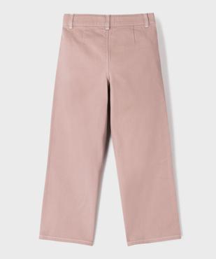 Pantalon straight en twill de coton à poches plaquées fille vue4 - GEMO 4G FILLE - GEMO