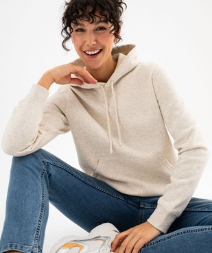 Sweat à capuche en molleton doux femme vue2 - GEMO(FEMME PAP) - GEMO