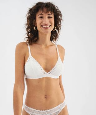 Soutien-gorge triangle en dentelle avec mousses amovibles vue2 - GEMO(HOMWR FEM) - GEMO