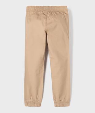 Pantalon en coton coupe jogger garçon vue3 - GEMO (ENFANT) - GEMO