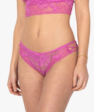Tanga femme en dentelle avec jeu de liens vue1 - GEMO(HOMWR FEM) - GEMO