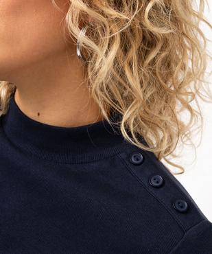 Tee-shirt à manches longues à col montant femme vue2 - GEMO 4G FEMME - GEMO