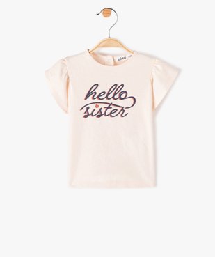 Tee-shirt bébé fille imprimé à manches volantées vue1 - GEMO(BEBE DEBT) - GEMO