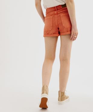 Short en twill ample taille haute à boutons femme vue4 - GEMO 4G FEMME - GEMO