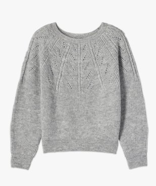 Pull femme en maille ajourée sur l’avant vue4 - GEMO C4G FEMME - GEMO