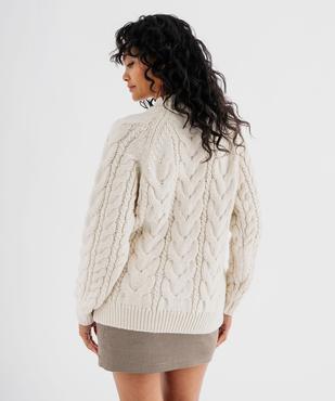 Pull torsadé à col montant femme - LuluCastagnette vue4 - LULUCASTAGNETTE - GEMO