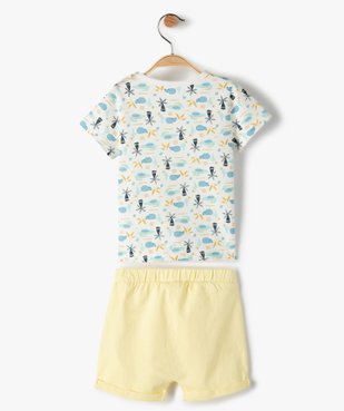 Pyjashort bébé garçon deux pièces à motifs exotiques vue3 - GEMO(BEBE DEBT) - GEMO