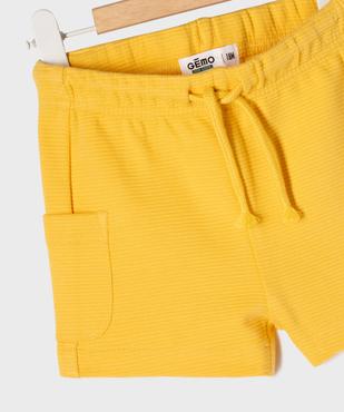 Short en maille côtelée avec taille ajustable bébé garçon vue2 - GEMO 4G BEBE - GEMO