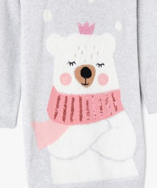 Robe fille en maille à motif doux et paillettes vue2 - Nikesneakers (ENFANT) - Nikesneakers