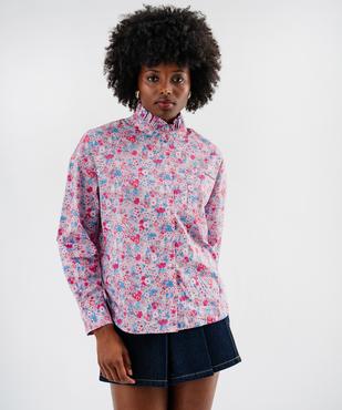 Chemise manches longues fleurie à col victorien femme - LuluCastagnette et Alizée vue6 - LULUCASTAGNETTE - GEMO