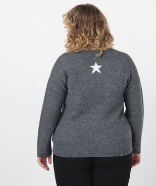 Pull femme grande taille à col V et message sur l'avant vue3 - GEMO (G TAILLE) - GEMO
