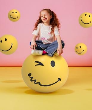 Tee-shirt manches courtes en jersey de coton imprimé fille -  Smiley World vue1 - SMILEY WORLD - GEMO