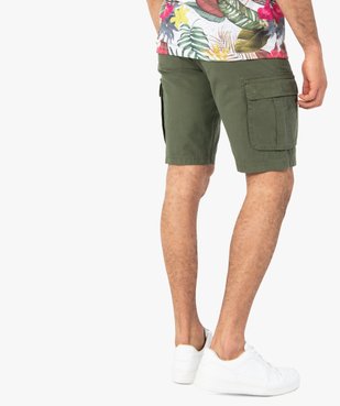 Bermuda homme multipoches en coton vue3 - GEMO (HOMME) - GEMO
