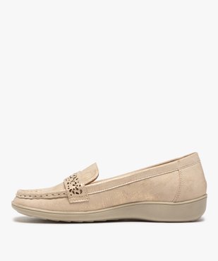Mocassins confort femme à semelle souple et bride ajourée vue3 - GEMO (CASUAL) - GEMO
