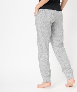 Pantalon de pyjama femme imprimé avec bas élastiqué vue3 - GEMO(HOMWR FEM) - GEMO