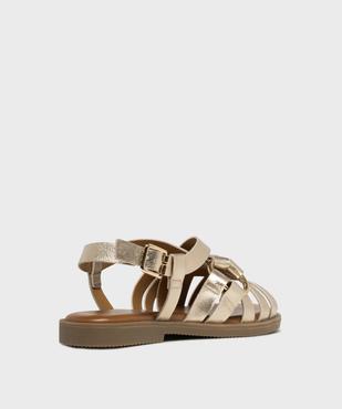 Sandales plates à brides métallisées femme - Follow Me vue4 - FOLLOW ME - GEMO