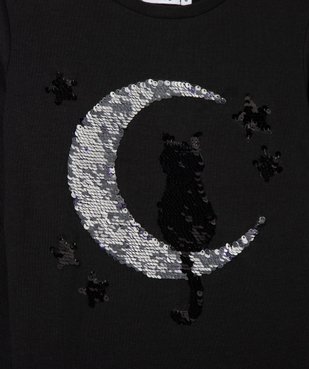 Tee-shirt à manches longues avec motifs à sequins fille vue3 - GEMO (ENFANT) - GEMO