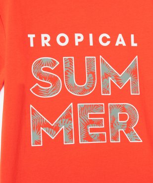 Tee-shirt garçon à manches courtes à motif tropical vue2 - GEMO (JUNIOR) - GEMO