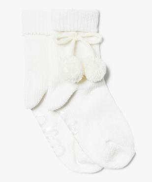 Chaussettes d'intérieur en maille chenille avec pompons pour femme vue1 - GEMO(HOMWR FEM) - GEMO