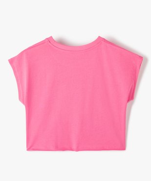 Tee-shirt fille crop top oversize vue3 - GEMO (JUNIOR) - GEMO