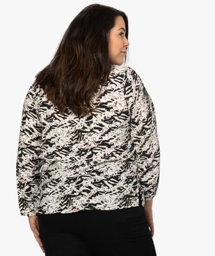 Blouse femme imprimée avec zip fantaisie sur les épaules vue3 - GEMO (G TAILLE) - GEMO