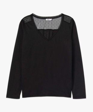 Tee-shirt femme à manches longues avec tulle dans le haut du dos vue4 - GEMO 4G FEMME - GEMO
