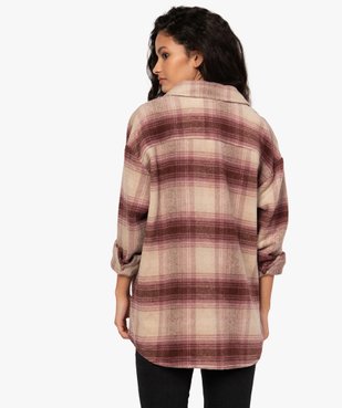 Veste femme forme chemise à carreaux effet flanelle vue3 - GEMO(FEMME PAP) - GEMO