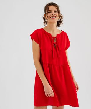 Robe courte ample recto verso femme vue1 - GEMO(FEMME PAP) - GEMO
