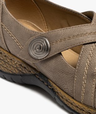 Ballerines confort à brides croisées fermeture scratch femme vue12 - SOFTRELAX - GEMO