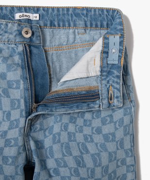 Jean fille à motifs coupe large vue2 - GEMO (JUNIOR) - GEMO