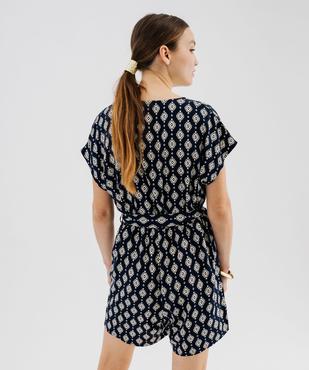 Combishort imprimé en viscose fluide femme vue3 - GEMO 4G FEMME - GEMO
